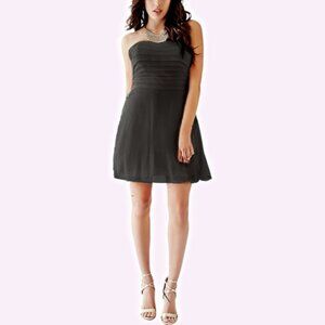 NWT GUESS Strapless Pleated-Bodice Dress Sz 8 Black